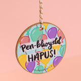 Addurn Anrheg - Pen-blwydd Hapus