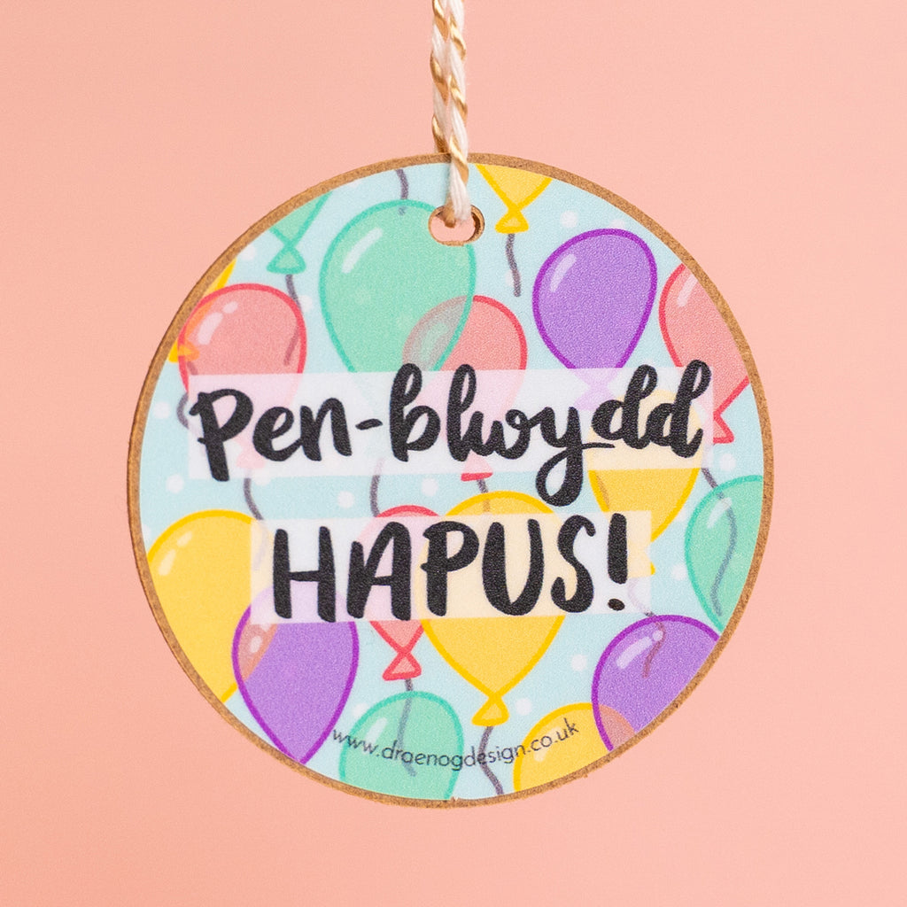 Addurn Anrheg - Pen-blwydd Hapus