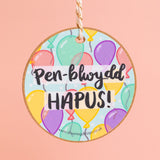 Addurn Anrheg - Pen-blwydd Hapus