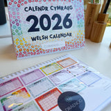 NEW! Limited Edition Welsh Desk Calendar - 2026, A5 size