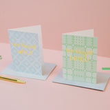 Cerdyn Pen-blwydd hapus - brethyn gwyrdd