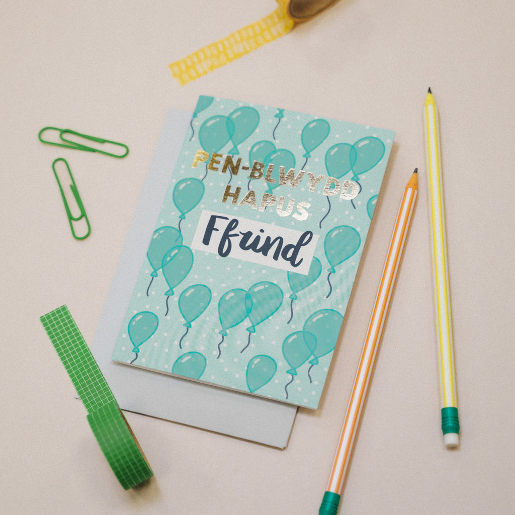 Welsh birthday card 'Pen-blwydd hapus Ffrind' for friend