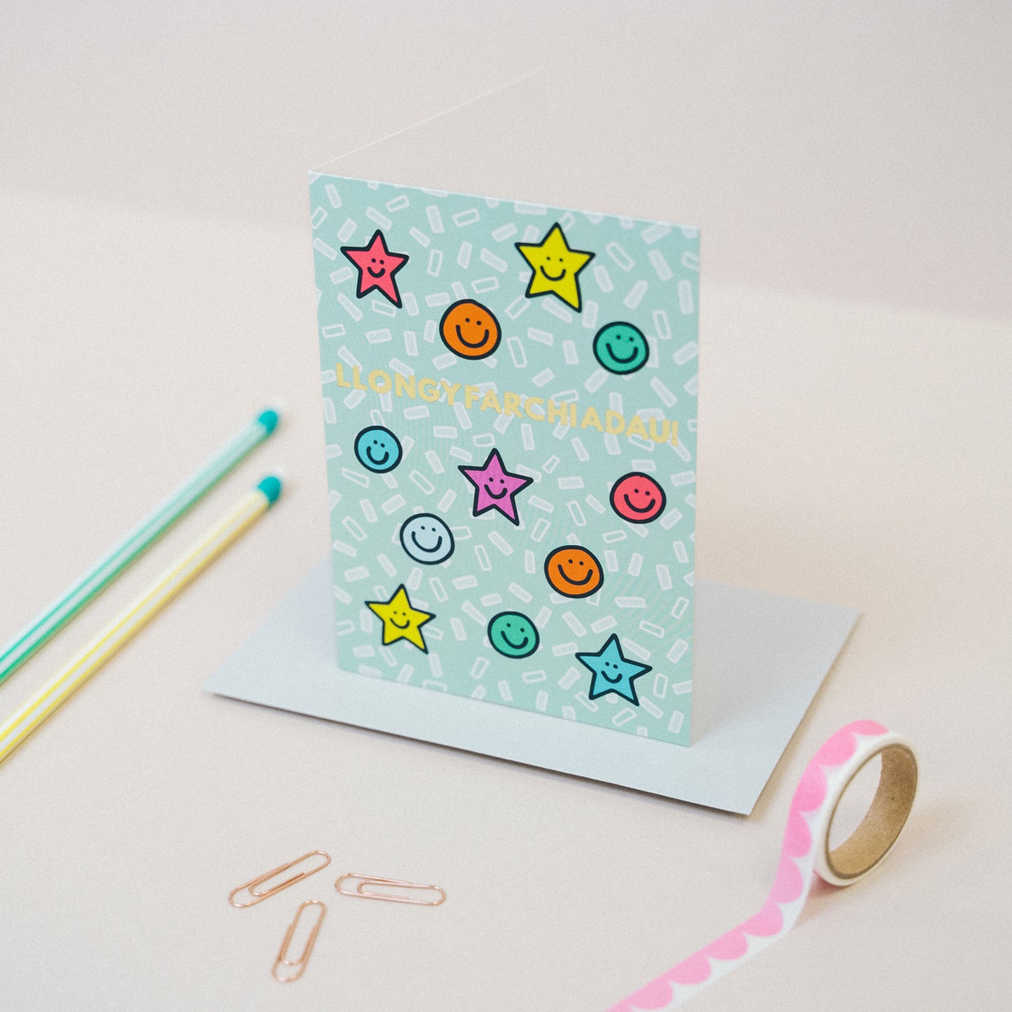 Welsh congratulations card 'Llongyfarchiadau'