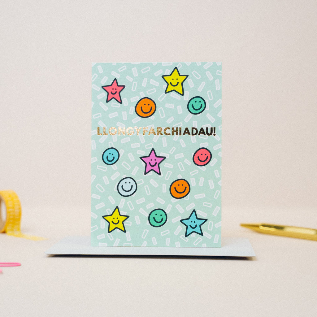 Welsh congratulations card 'Llongyfarchiadau'