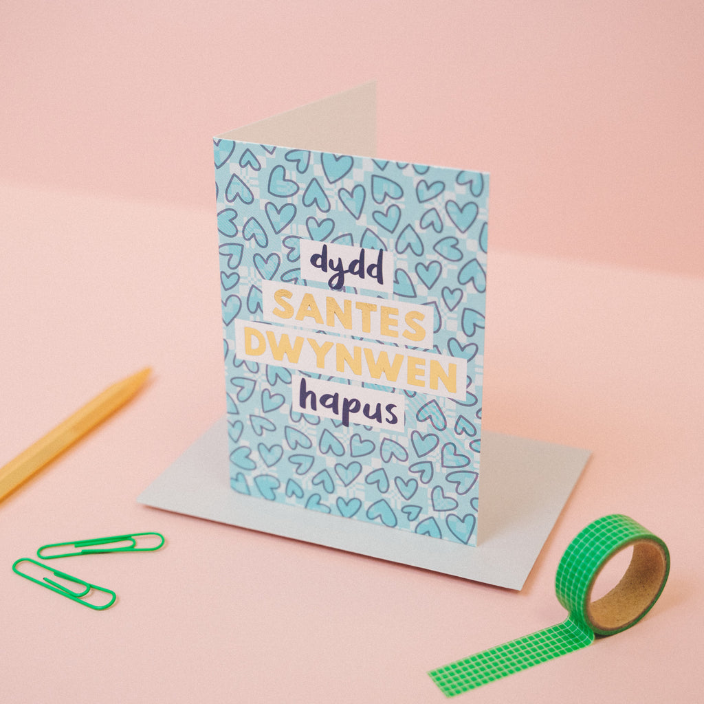 Welsh love card 'Dydd Santes Dwynwen Hapus'