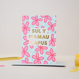 Welsh Mother's day card 'Sul y Mamau Hapus' flowers