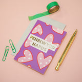 Cerdyn Penblwydd hapus - calonnau