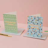 Cerdyn Pen-blwydd hapus - glas