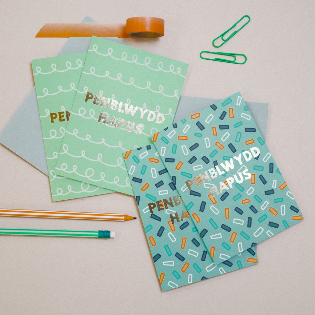 Pecyn o gardiau pen-blwydd Cymraeg - Casgliad Dyddiau Llawen 4