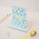 Cerdyn Pen-blwydd hapus - glas