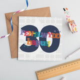 Cerdyn Pen-blwydd 'Pen-blwydd hapus 30'