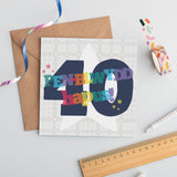 Cerdyn Pen-blwydd 'Pen-blwydd hapus 40'