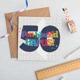 Cerdyn Pen-blwydd 'Pen-blwydd hapus 50'