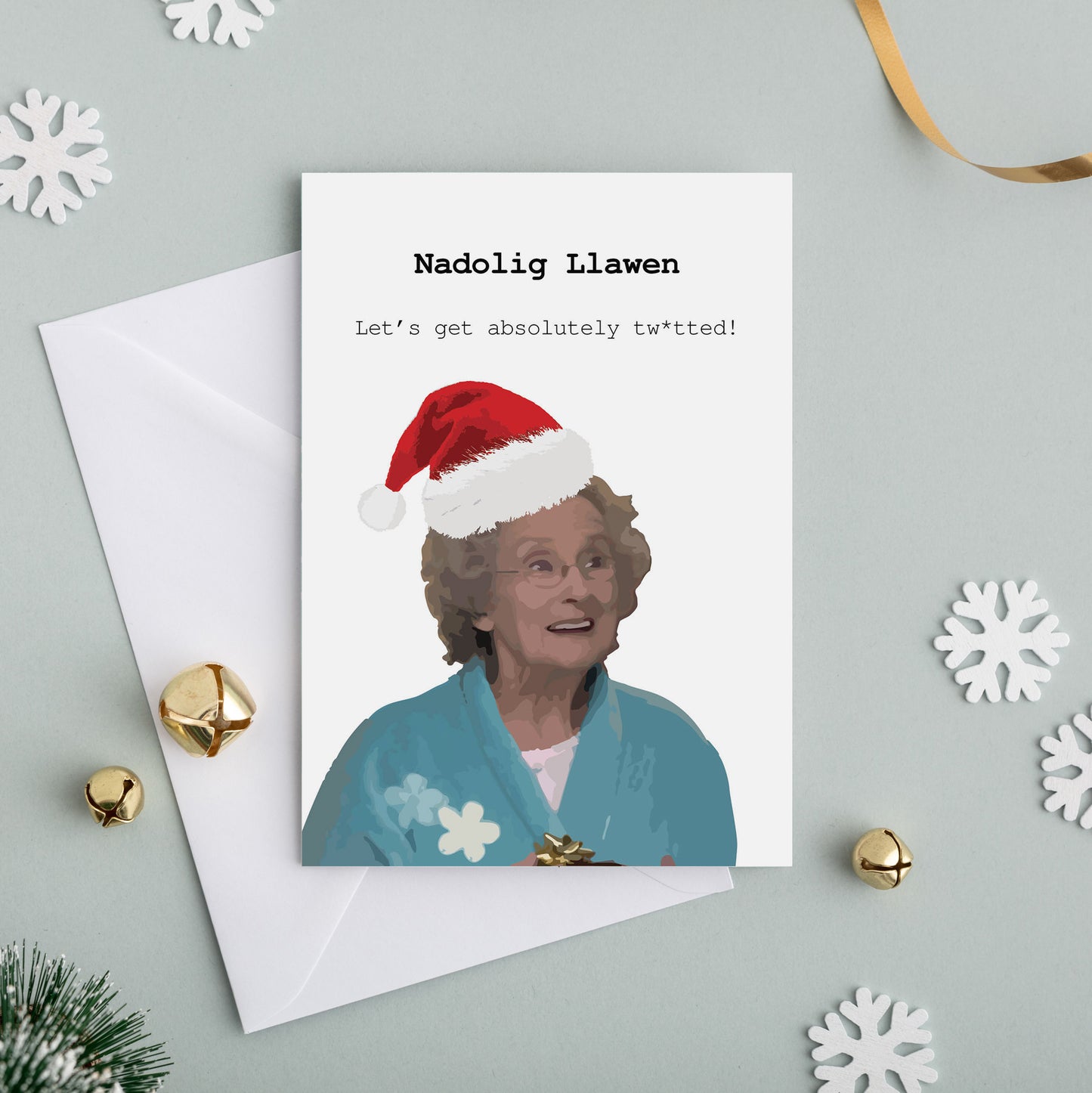 Cerdyn Nadolig Cymraeg 'Nadolig Llawen' Doris - Gavin and Stacey