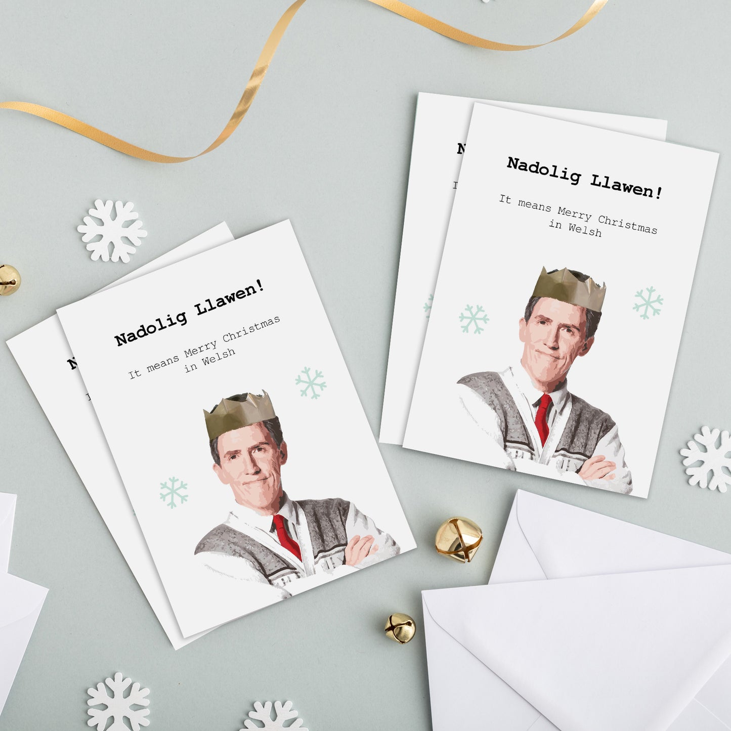 Welsh Christmas Cards - Set of 4, 8 or 12 'Nadolig Llawen' Uncle Bryn - Gavin and Stacey