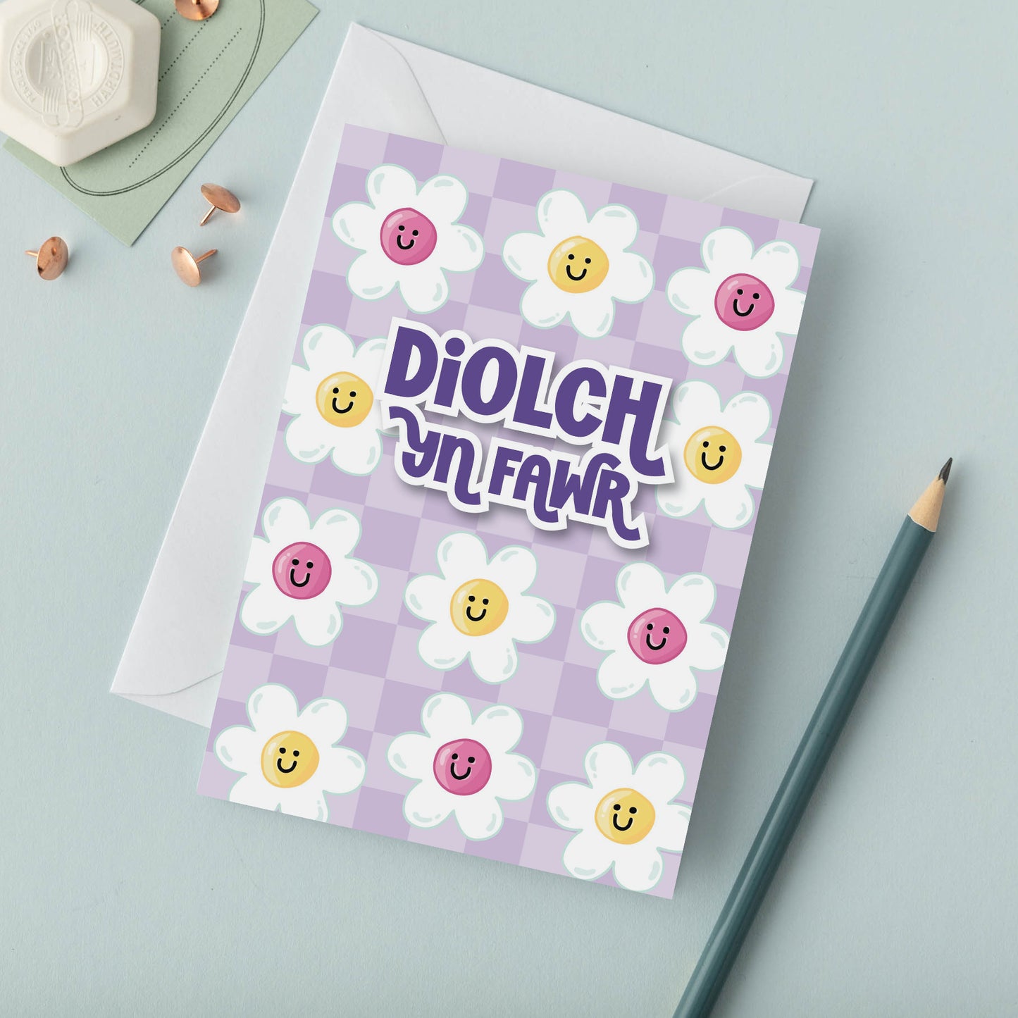 Welsh Thank You Card 'Diolch yn Fawr'