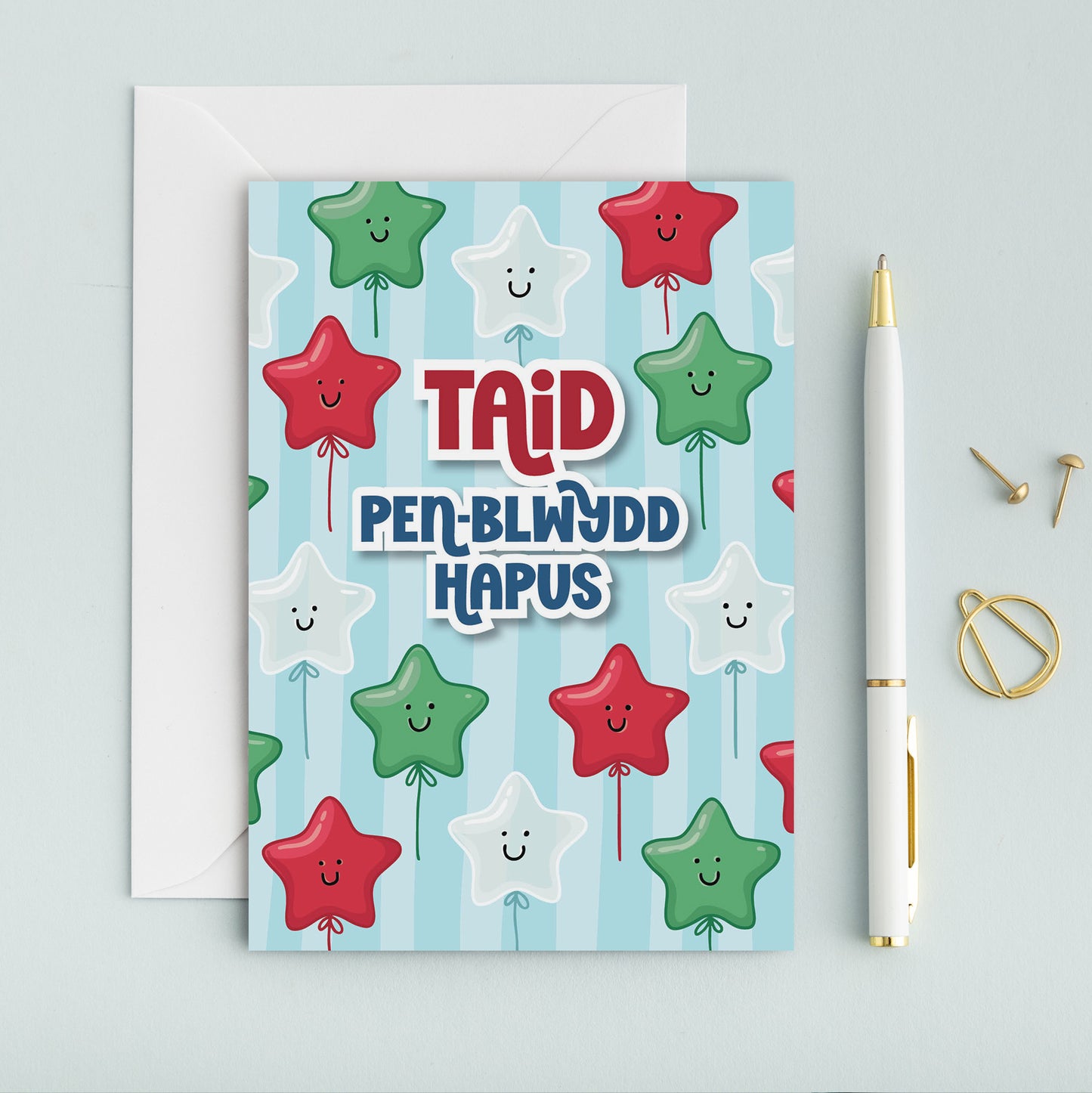 Welsh Birthday Card for Grandad 'Taid Pen-blwydd Hapus'
