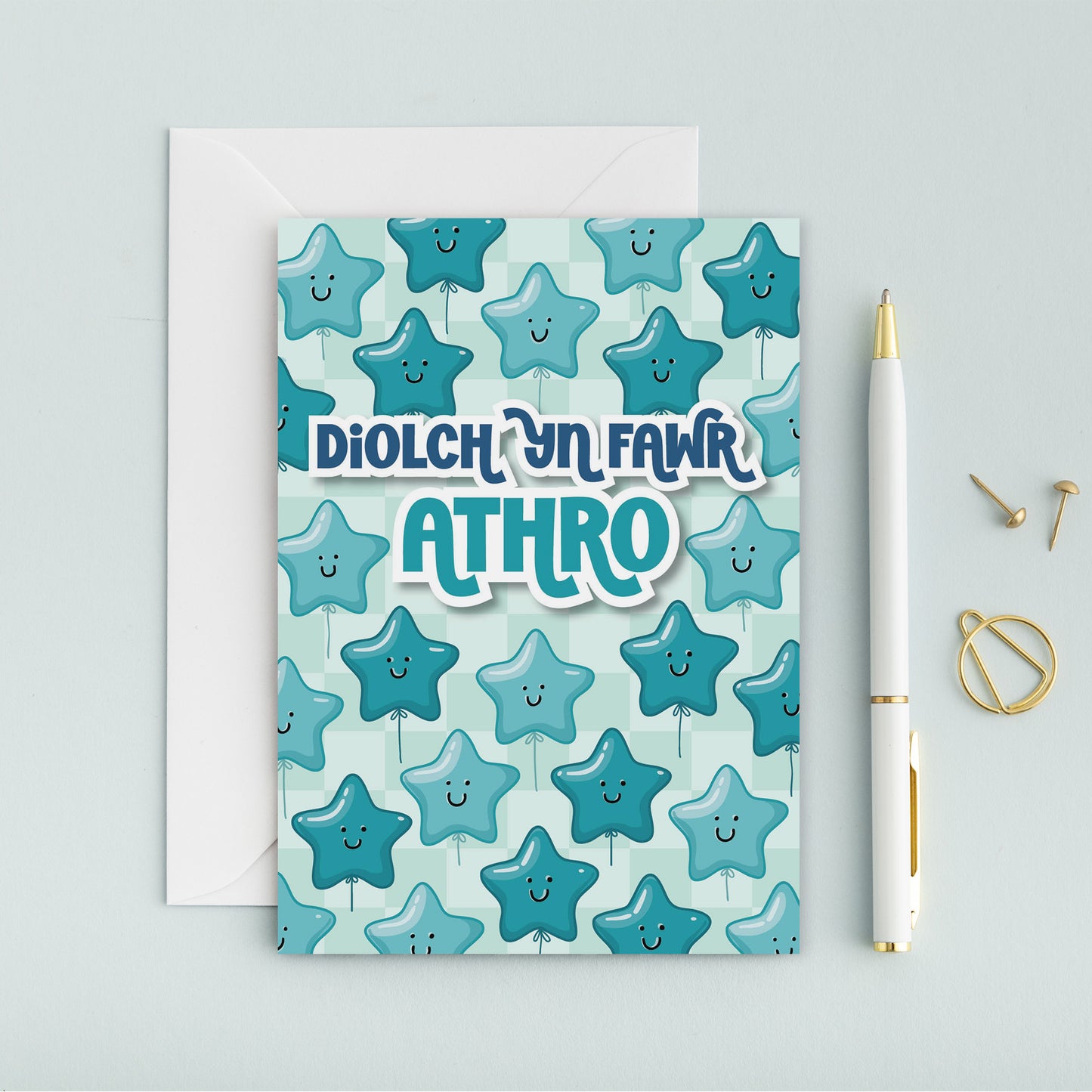 Cerdyn Cymraeg Diolch yn fawr Athro - Diwedd Tymor