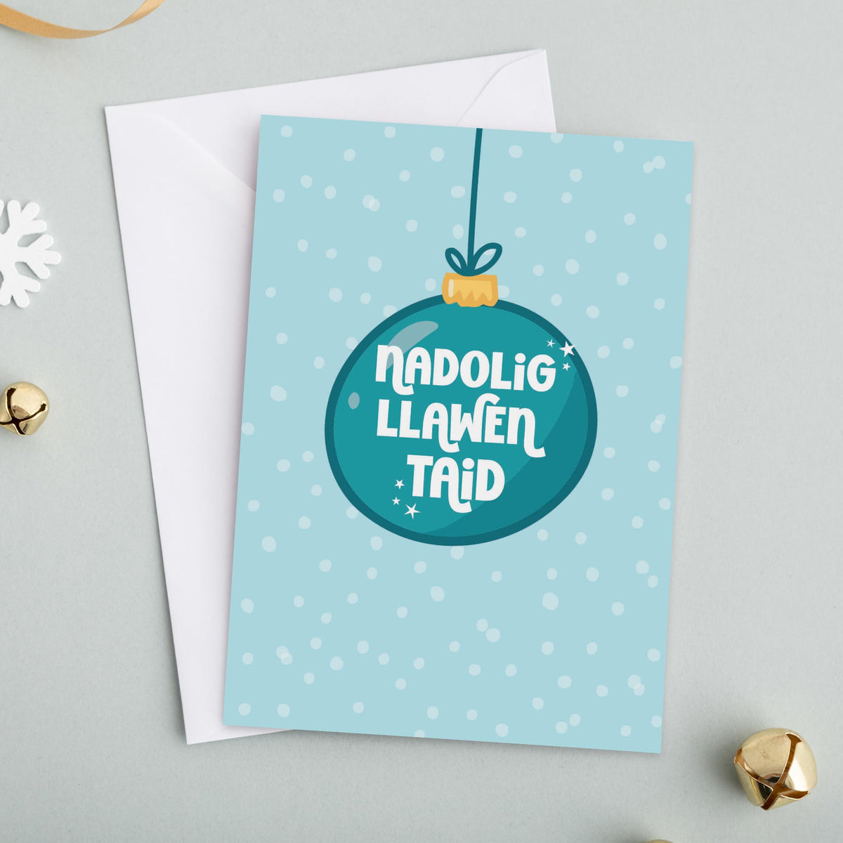 Welsh Christmas card for Grandad 'Nadolig Llawen Taid' - Gwena
