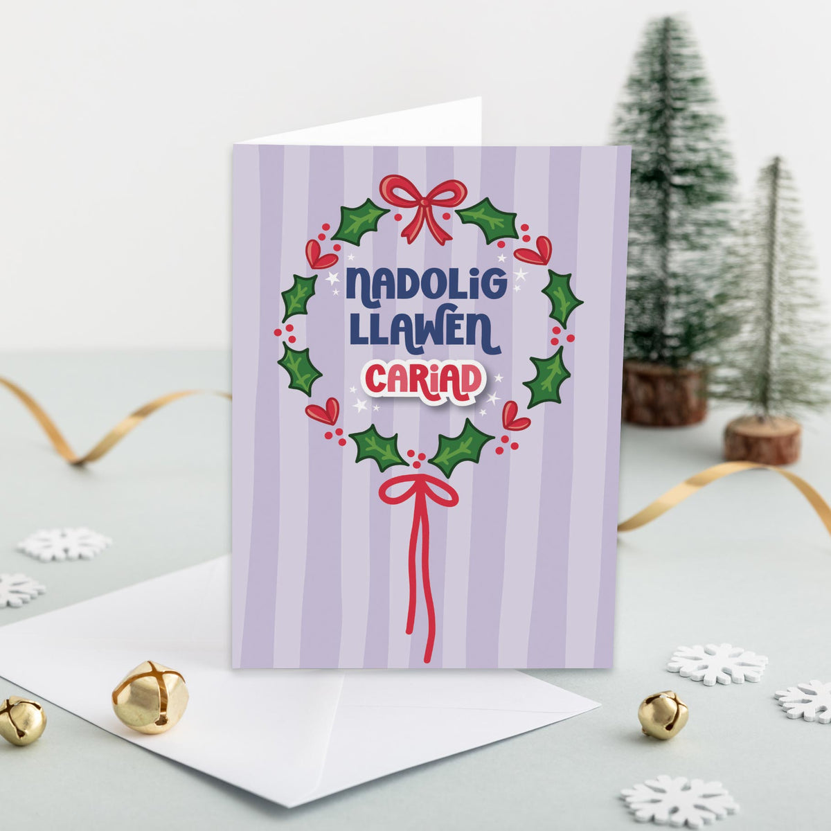 Welsh Christmas card 'Nadolig Llawen Cariad' - Gwena