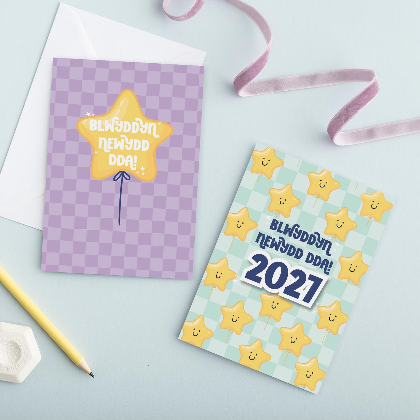 Cerdyn Cymraeg 'Blwyddyn Newydd Dda 2027' - Gwena