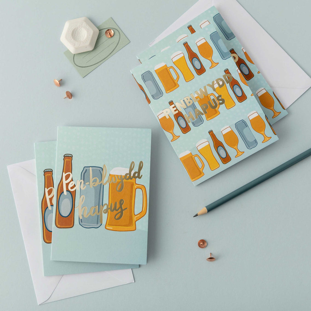 Pecyn o gardiau pen-blwydd Cymraeg - Casgliad Hapus Fy Myd 5