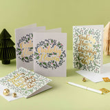 Christmas card 'Nadolig Llawen a Blwyddyn Newydd Dda' Green - gold foil