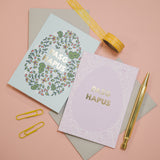 Welsh Easter card 'Pasg Hapus' - gold foil