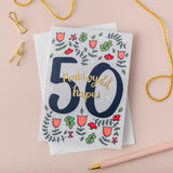 Cerdyn Penblwydd Hapus 50