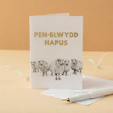 Pecyn o 4 cerdyn Pen-blwydd Hapus - Lleucu Howatson