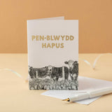 Pecyn o 4 cerdyn Pen-blwydd Hapus - Lleucu Howatson