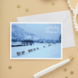 Welsh Christmas card 'Nadolig Llawen' Sheep - white