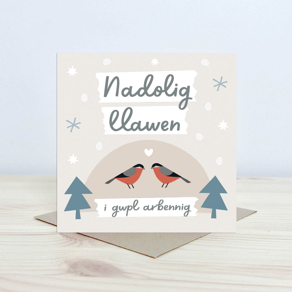 Cerdyn 'Nadolig Llawen i Gwpl Arbennig' Nansi Nudd