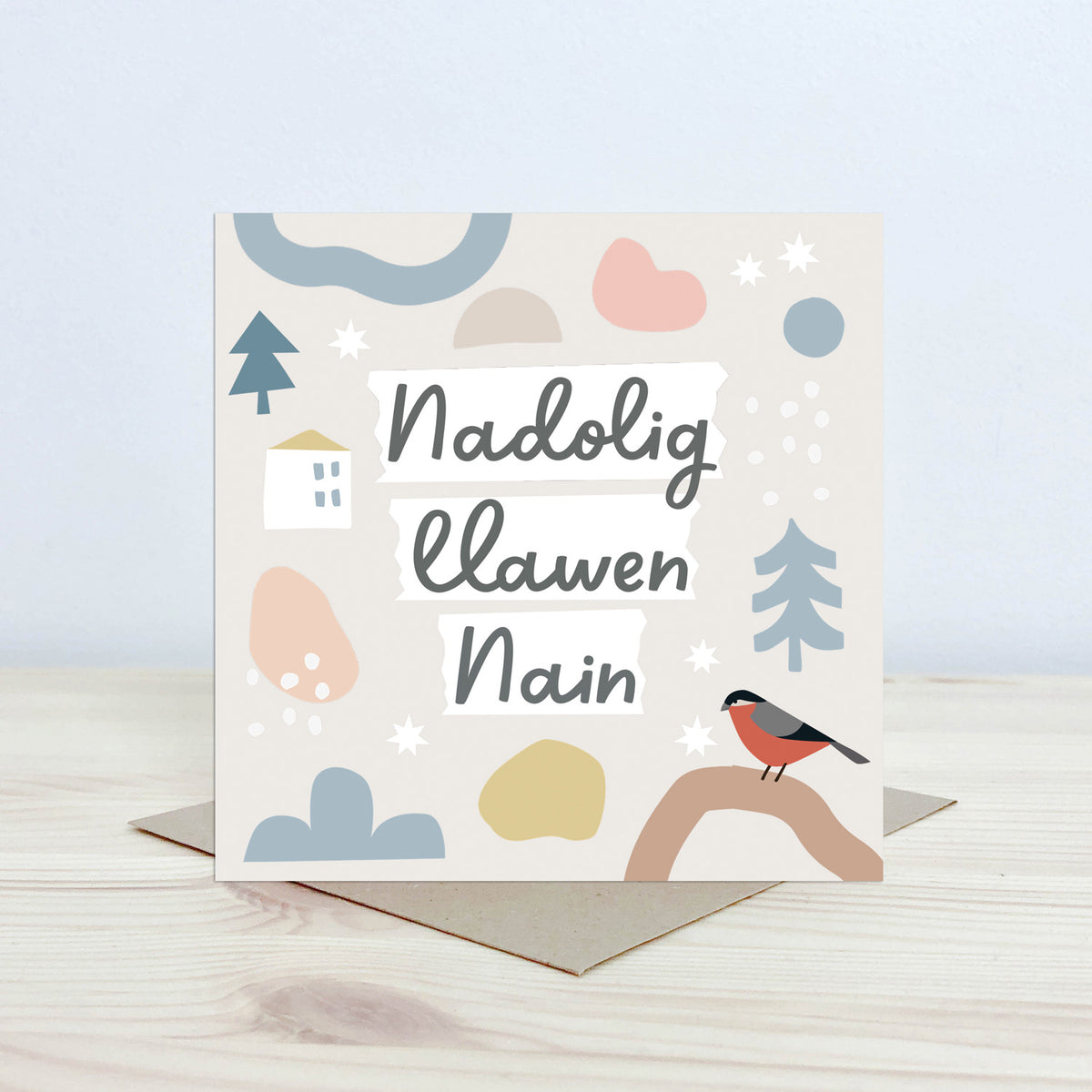 Welsh Christmas card 'Nadolig Llawen Nain' Nansi Nudd