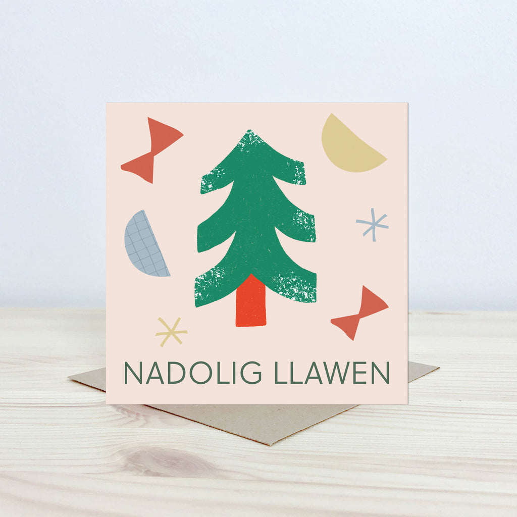 Cerdyn 'Nadolig Llawen' Nansi Nudd