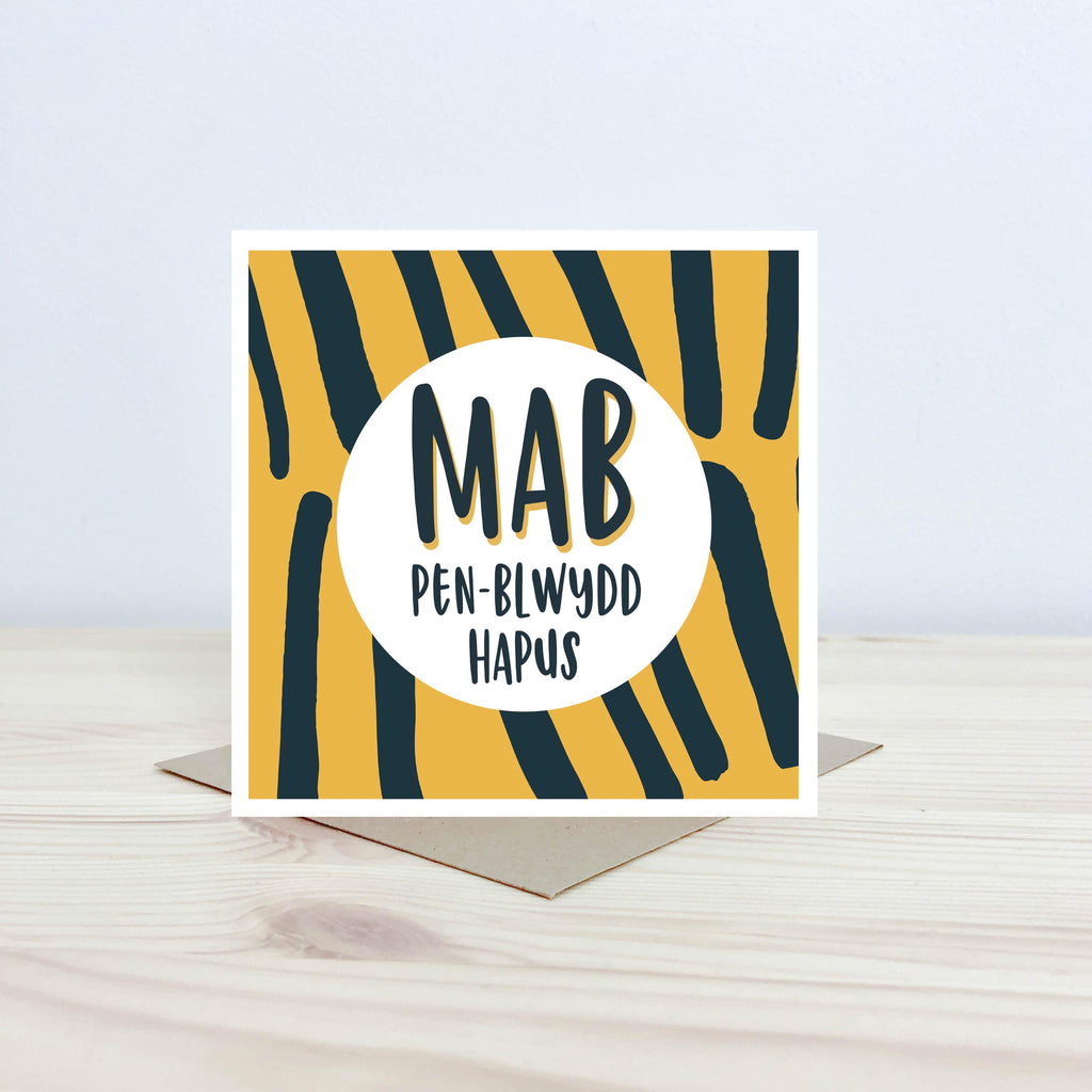 Cerdyn 'Mab Pen-blwydd Hapus' - Nansi Nudd