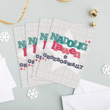 Personalised Welsh Christmas cards - Set of 4 'Nadolig Llawen o...' Enfys