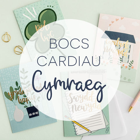 Bocs o 10, 15, 20 neu 30 cerdyn Cymraeg - Pen-blwydd, diolch a mwy