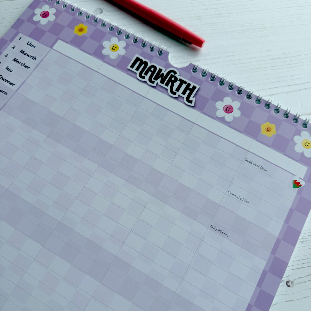 NEW! Limited Edition Welsh Family Planner Calendar - 2027 - A3