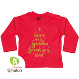 Siwmper Nadolig Tinsel ar y Goeden gyda Brodwaith - Tŷ Hafan - Plant