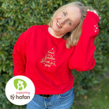 Siwmper Nadolig Tinsel ar y Goeden gyda Brodwaith - Tŷ Hafan