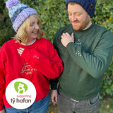 Siwmper Nadolig Tinsel ar y Goeden gyda Brodwaith - Tŷ Hafan