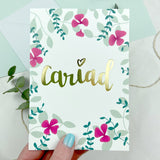 Cerdyn Cariad - casgliad Blodwen / Welsh Love card by Draenog