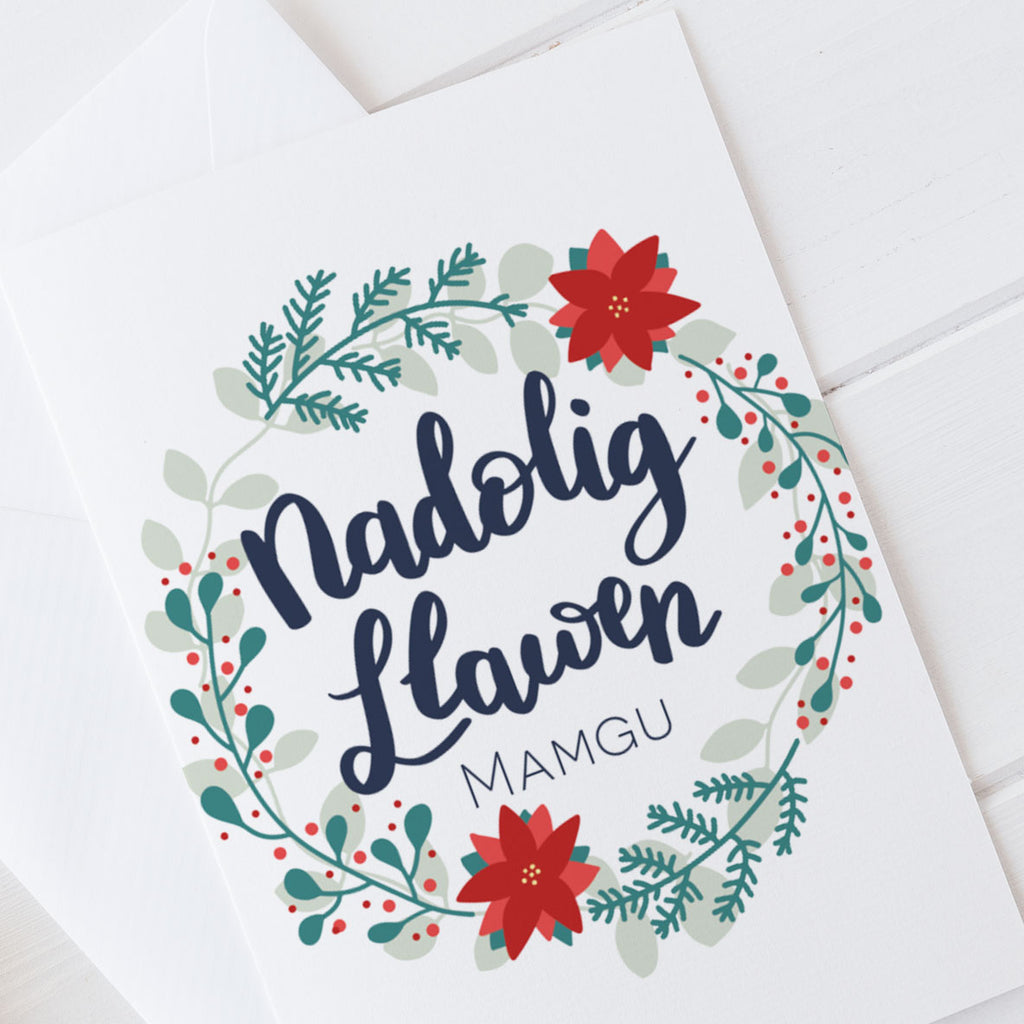 Christmas card 'Nadolig Llawen Mamgu' Gran