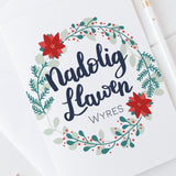 Christmas card 'Nadolig Llawen Wyres' Granddaughter
