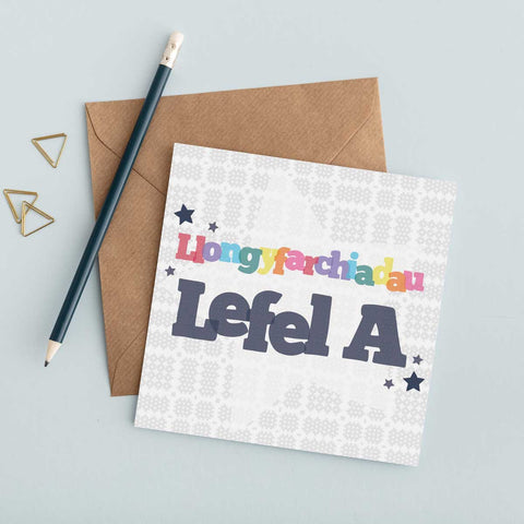 A Level Congratulations card - Llongyfarchiadau Lefel A