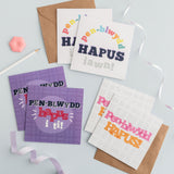 Pecyn o gardiau pen-blwydd Cymraeg - Casgliad Enfys