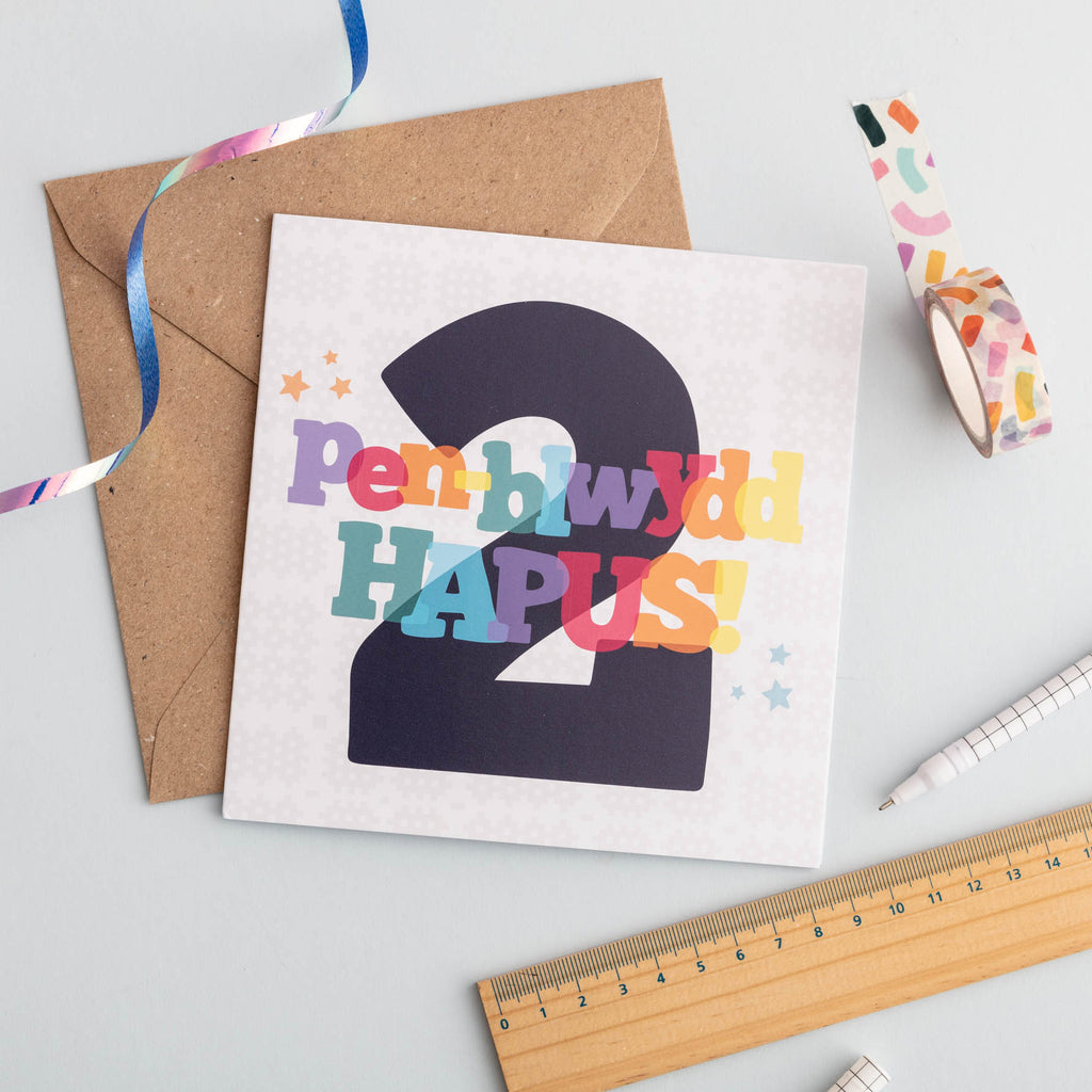 Birthday card 'Pen-blwydd hapus 2'