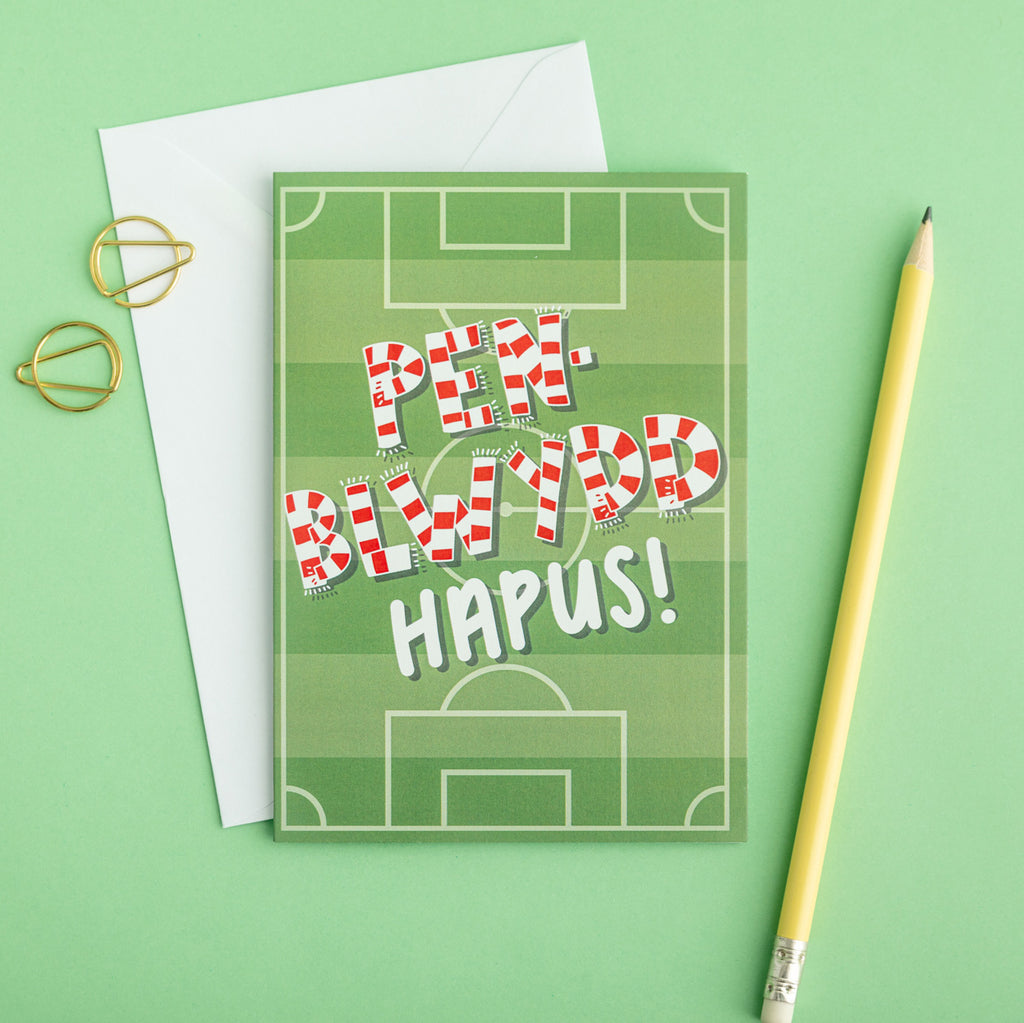Birthday card 'Pen-blwydd hapus' - Football