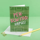 Cerdyn pen-blwydd 'Pen-blwydd hapus' - Pêl-droed